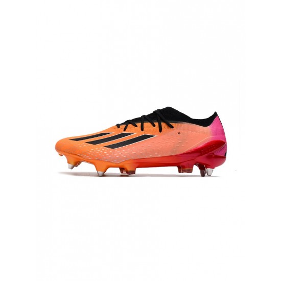 Adidas X Speedportal.1 SG Cleat IN Orange Pink Black Soccer Cleats