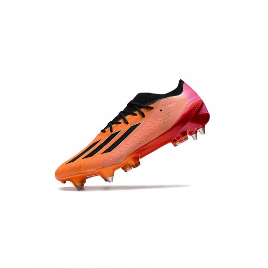 Adidas X Speedportal.1 SG Cleat IN Orange Pink Black Soccer Cleats