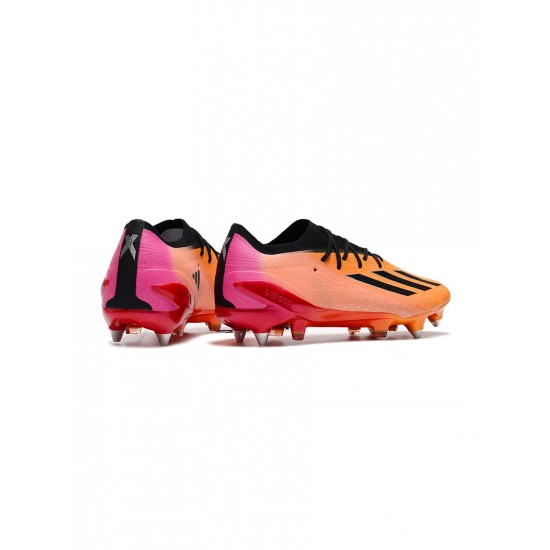 Adidas X Speedportal.1 SG Cleat IN Orange Pink Black Soccer Cleats