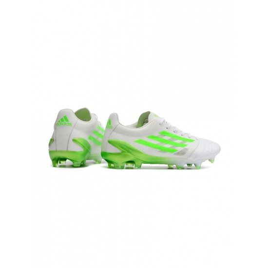 Adidas X Speedportal 99 Leather FG White Green Soccer Cleats