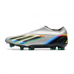 Adidas X Speedportal FG Silver Metallic Black Yellow Soccer Cleats