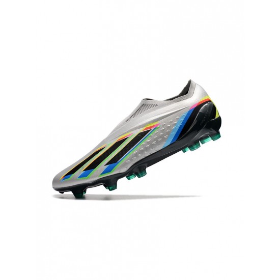 Adidas X Speedportal FG Silver Metallic Black Yellow Soccer Cleats