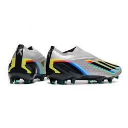 Adidas X Speedportal FG Silver Metallic Black Yellow Soccer Cleats