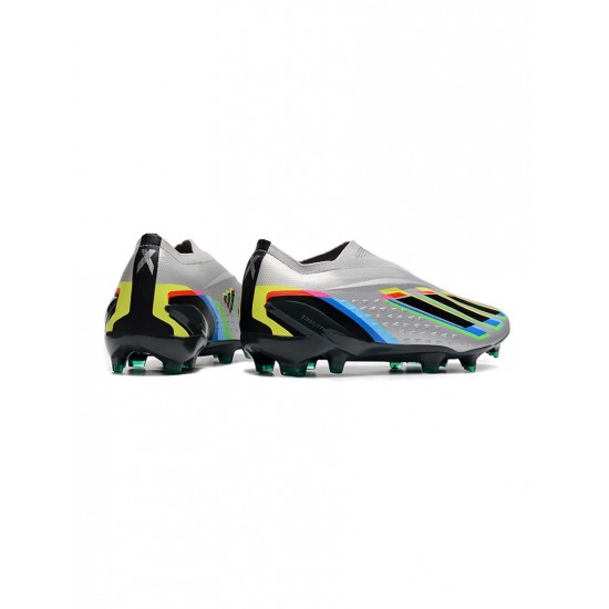 Adidas X Speedportal FG Silver Metallic Black Yellow Soccer Cleats
