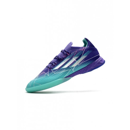 Adidas X Speedflow.1 IN Purple Rush Silver Metallic Mint Rush Soccer Cleats