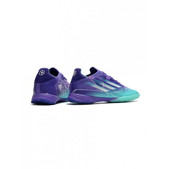 Adidas X Speedflow.1 IN Purple Rush Silver Metallic Mint Rush Soccer Cleats