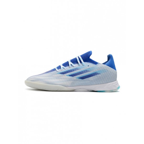 Adidas X Speedflow.1 IN White Legacy Indigo Sky Rush Soccer Cleats