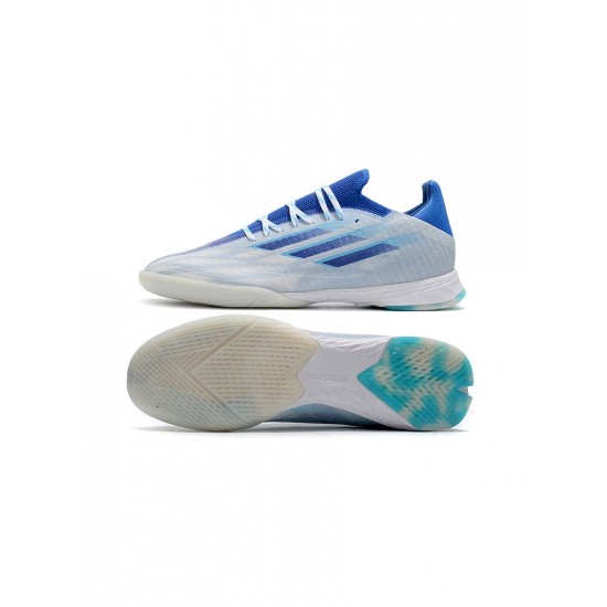 Adidas X Speedflow.1 IN White Legacy Indigo Sky Rush Soccer Cleats