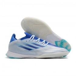 Adidas X Speedflow.1 IN White Legacy Indigo Sky Rush Soccer Cleats