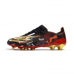 Adidas X Ghosted.1 AG Chinese Year Core Black Gold Metallic Scarlet Soccer Cleats