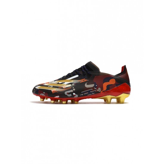 Adidas X Ghosted.1 AG Chinese Year Core Black Gold Metallic Scarlet Soccer Cleats