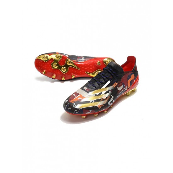 Adidas X Ghosted.1 AG Chinese Year Core Black Gold Metallic Scarlet Soccer Cleats