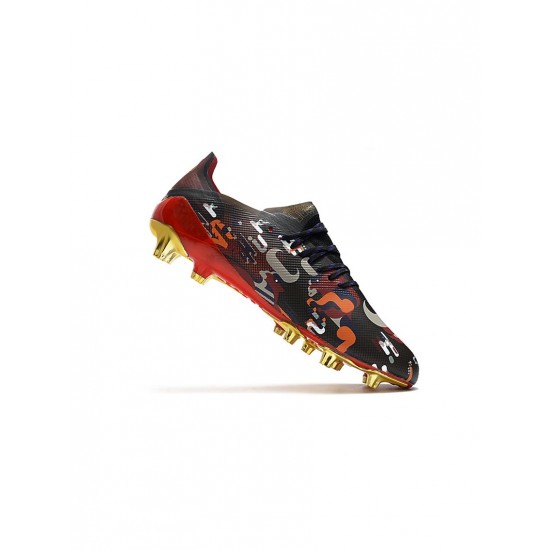 Adidas X Ghosted.1 AG Chinese Year Core Black Gold Metallic Scarlet Soccer Cleats