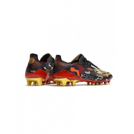 Adidas X Ghosted.1 AG Chinese Year Core Black Gold Metallic Scarlet Soccer Cleats