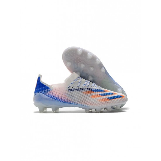 Adidas X Ghosted .1 AG White Blue Orange Soccer Cleats