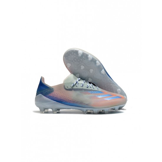 Adidas X Ghosted.1 AG White Bright Cyan Pink Soccer Cleats