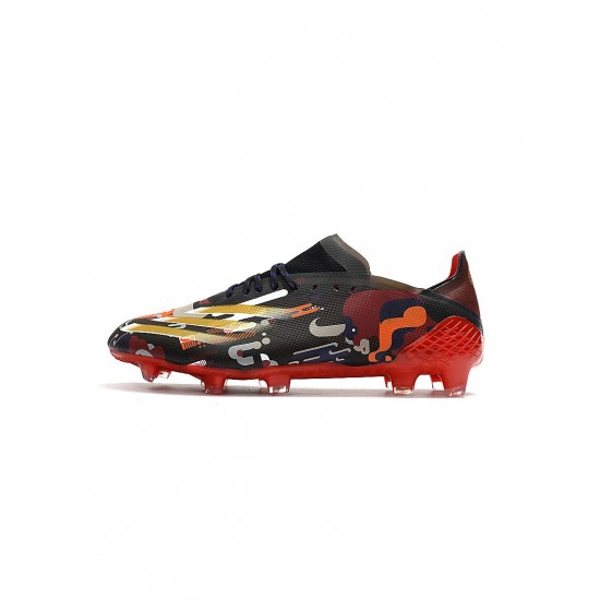 Adidas X Ghosted.1 FG Chinese Year Core Black Gold Metallic Scarlet Soccer Cleats