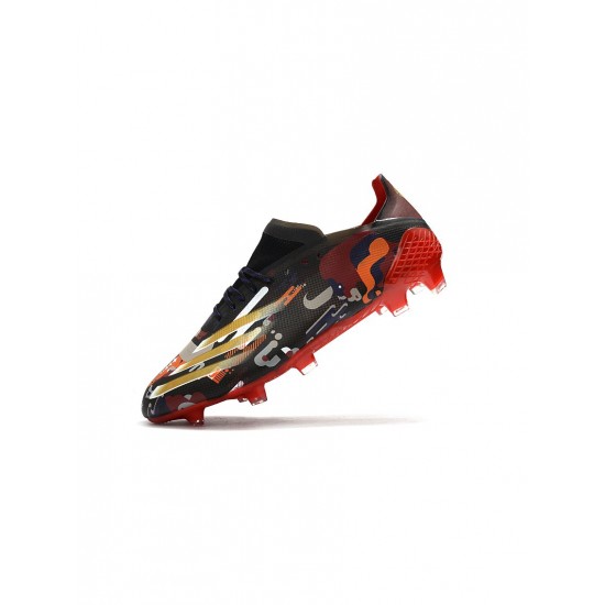Adidas X Ghosted.1 FG Chinese Year Core Black Gold Metallic Scarlet Soccer Cleats