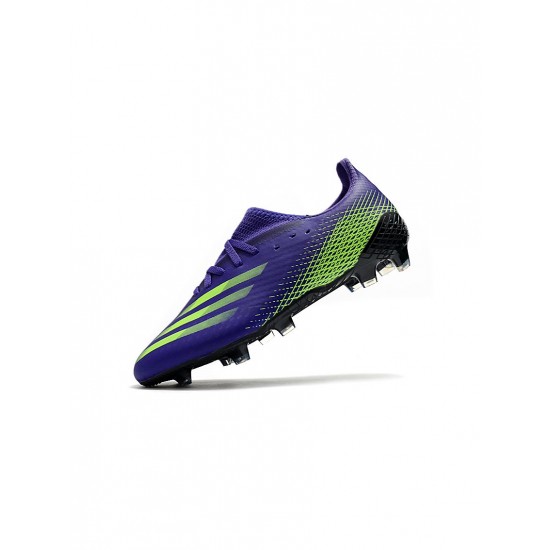 Adidas X Ghosted.1 FG Purple Solar Green Soccer Cleats