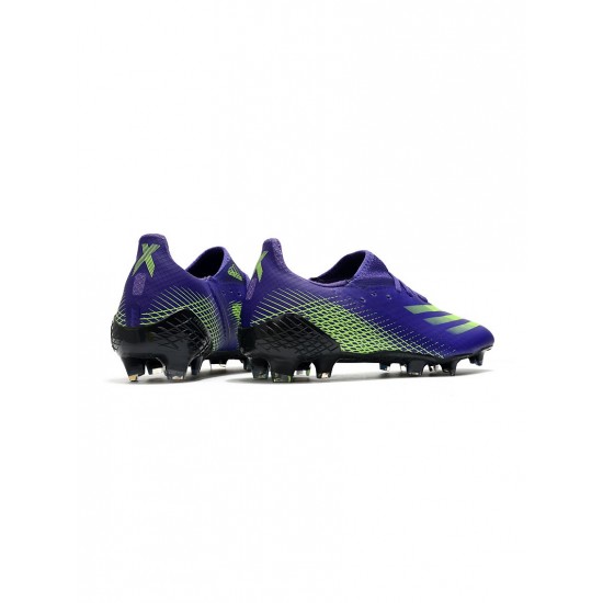 Adidas X Ghosted.1 FG Purple Solar Green Soccer Cleats