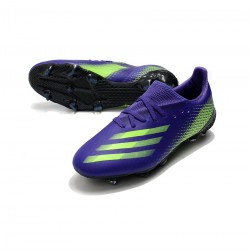 Adidas X Ghosted.1 FG Purple Solar Green Soccer Cleats