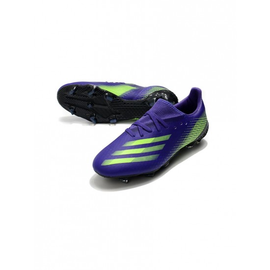 Adidas X Ghosted.1 FG Purple Solar Green Soccer Cleats