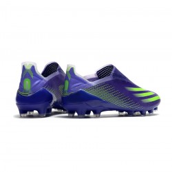 Adidas X Ghosted AG Purple Solar Green Soccer Cleats