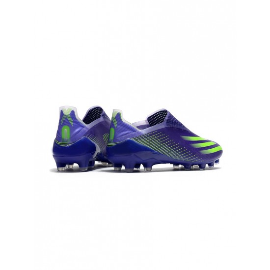 Adidas X Ghosted AG Purple Solar Green Soccer Cleats