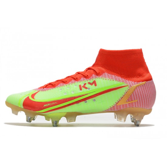 Nike Mercurial Superfly VIII Elite SG PRO Anti Clog Soccer Cleats Green Red