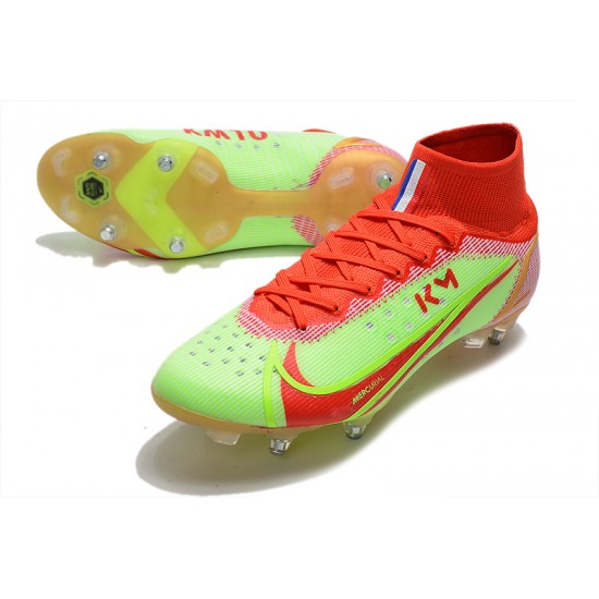 Nike Mercurial Superfly VIII Elite SG PRO Anti Clog Soccer Cleats Green Red
