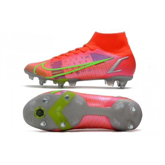 Nike Mercurial Superfly VIII Elite SG PRO Anti Clog Soccer Cleats Orange Pink
