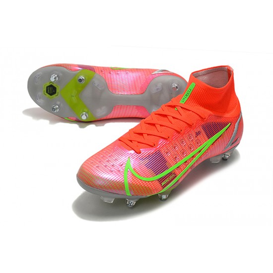 Nike Mercurial Superfly VIII Elite SG PRO Anti Clog Soccer Cleats Orange Pink