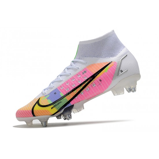 Nike Mercurial Superfly VIII Elite SG PRO Anti Clog Soccer Cleats Pink White