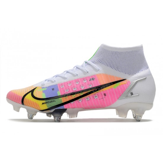 Nike Mercurial Superfly VIII Elite SG PRO Anti Clog Soccer Cleats Pink White