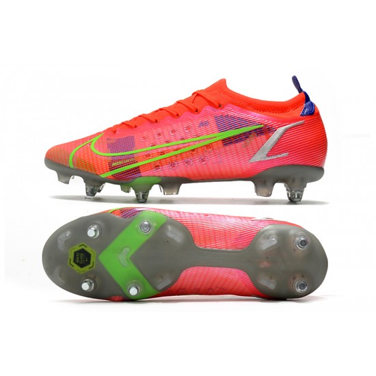 Nike Mercurial Vapor XIV Elite SG PRO Anti Clog Soccer Cleats Orange Pink