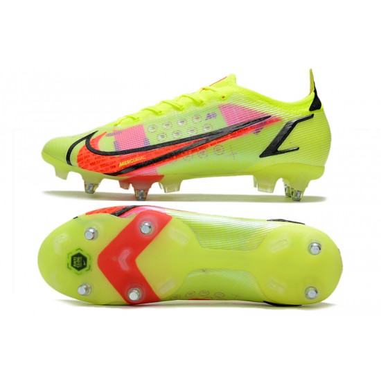 Nike Mercurial Vapor XIV Elite SG PRO Anti Clog Soccer Cleats Pink Green