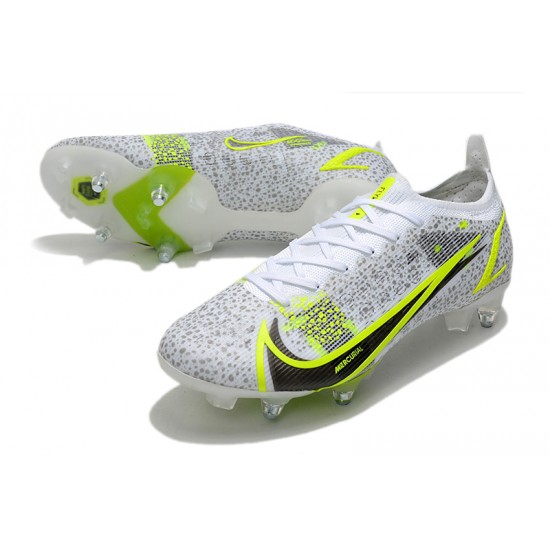 Nike Mercurial Vapor XIV Elite SG PRO Anti Clog Soccer Cleats White Yellow