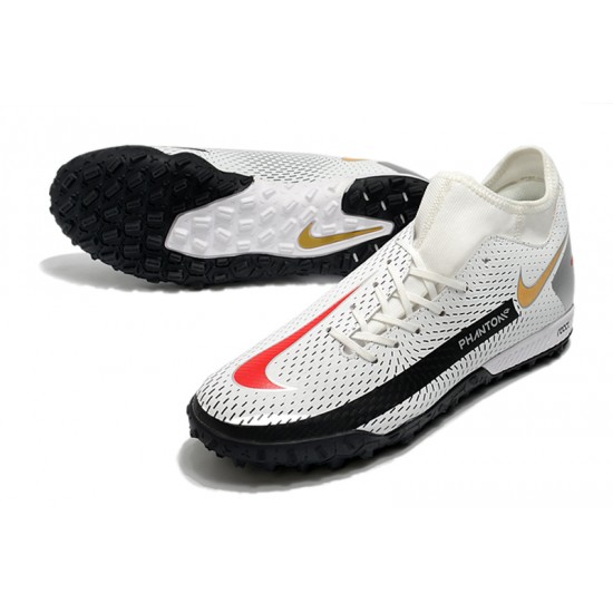 Nike Phantom GT Academy Dynamic Fit TF Soccer Cleats Black And White Yellow