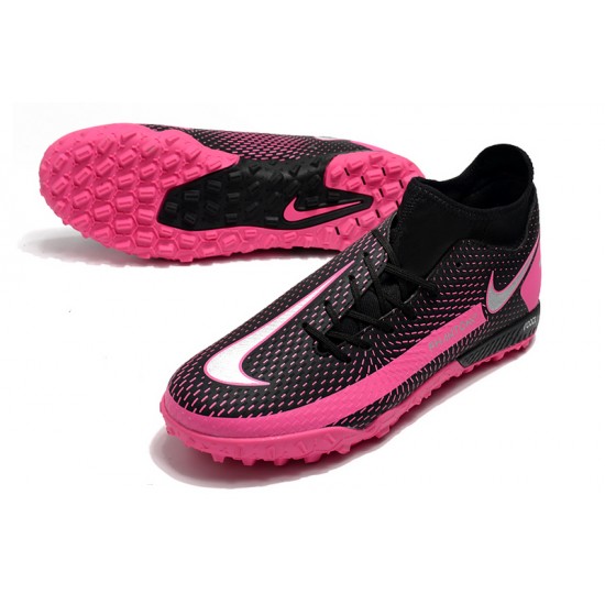 Nike Phantom GT Academy Dynamic Fit TF Soccer Cleats Pink And Black Gray