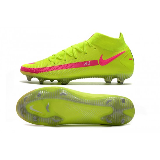 Nike Phantom GT Elite Dynamic Fit FG Soccer Cleats Green And Pink