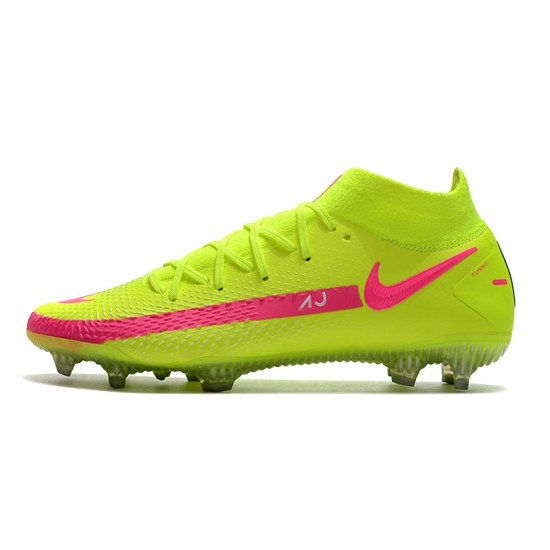 Nike Phantom GT Elite Dynamic Fit FG Soccer Cleats Green And Pink