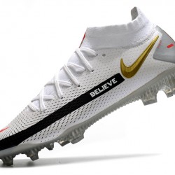 Nike Phantom GT Elite Dynamic Fit FG Soccer Cleats White And Black Gray