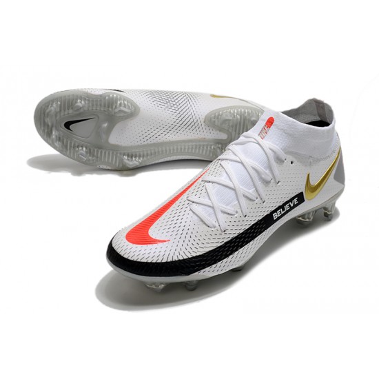 Nike Phantom GT Elite Dynamic Fit FG Soccer Cleats White And Black Gray