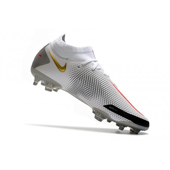 Nike Phantom GT Elite Dynamic Fit FG Soccer Cleats White And Black Gray