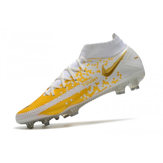 Nike Phantom GT Elite Dynamic Fit FG Soccer Cleats White And Yellow