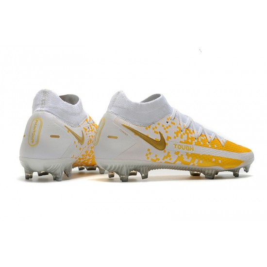 Nike Phantom GT Elite Dynamic Fit FG Soccer Cleats White And Yellow