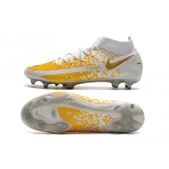 Nike Phantom GT Elite Dynamic Fit FG Soccer Cleats White And Yellow