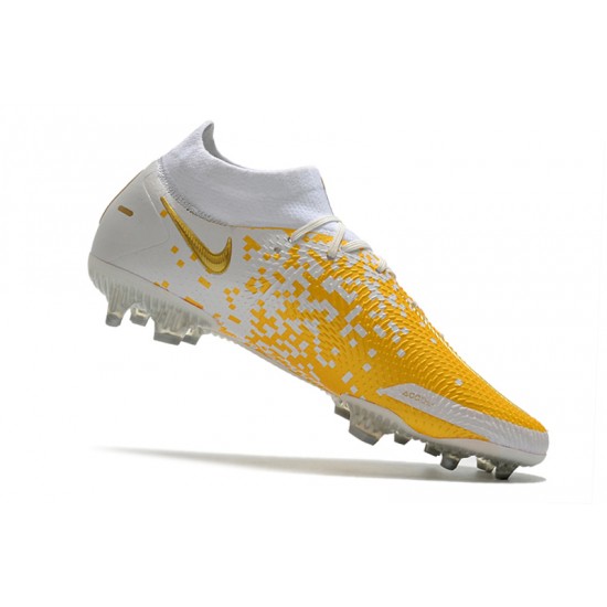 Nike Phantom GT Elite Dynamic Fit FG Soccer Cleats White And Yellow