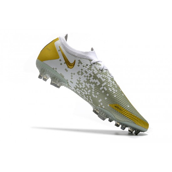 Nike Phantom GT Elite FG Soccer Cleats Gold And White