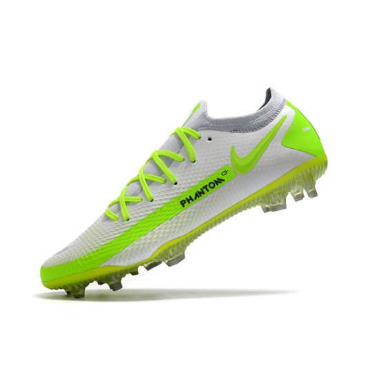 Nike Phantom GT Elite FG Soccer Cleats Green And White Low